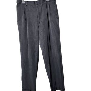 Haggar Dress Pants For Mens Size 36x32 Color Dark Gray Pleated
